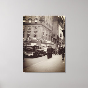 Parker House Hotel Boston 1930's Street Scene Car Leinwanddruck