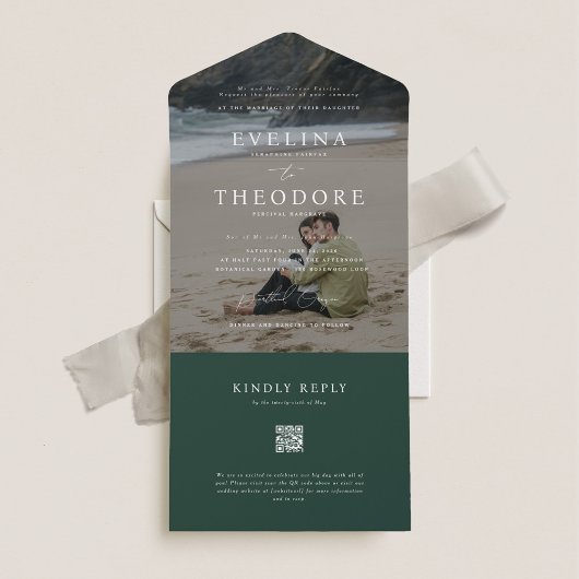 Parker Modernes Foto Siegel und Send Wedding All In One Einladung