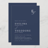 Parker Monogram Wedding Einladung (Vorne/Hinten)