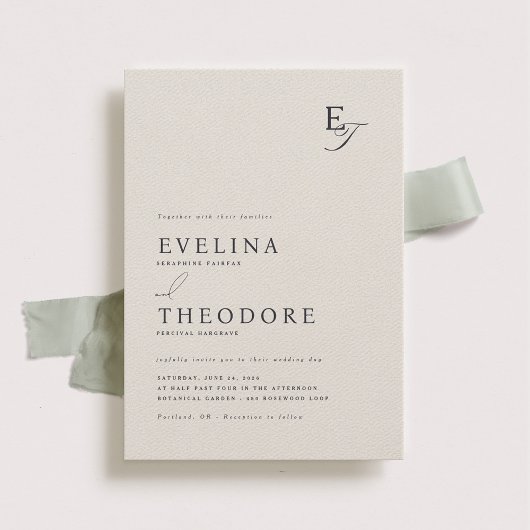 Parker Monogram Wedding Einladung