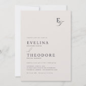 Parker Monogram Wedding Einladung (Vorderseite)