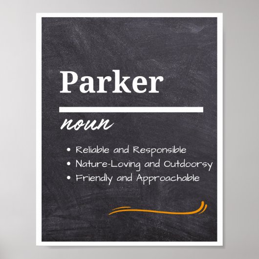 Parker, Personalisierter Name des Jungen Poster (Vorne)