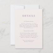 Parker Portait Wedding Details Card Einladung (Vorderseite)