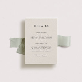 Parker Portait Wedding Details Card Einladung