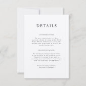 Parker Portait Wedding Details Card Einladung (Vorderseite)