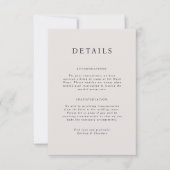 Parker Portait Wedding Details Card Einladung (Vorderseite)