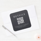 Parker Wedding QR Code Quadratischer Aufkleber (Umschlag)