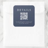 Parker Wedding QR Code Quadratischer Aufkleber (Tasche)