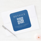 Parker Wedding QR Code Quadratischer Aufkleber (Umschlag)