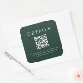 Parker Wedding QR Code Quadratischer Aufkleber (Umschlag)