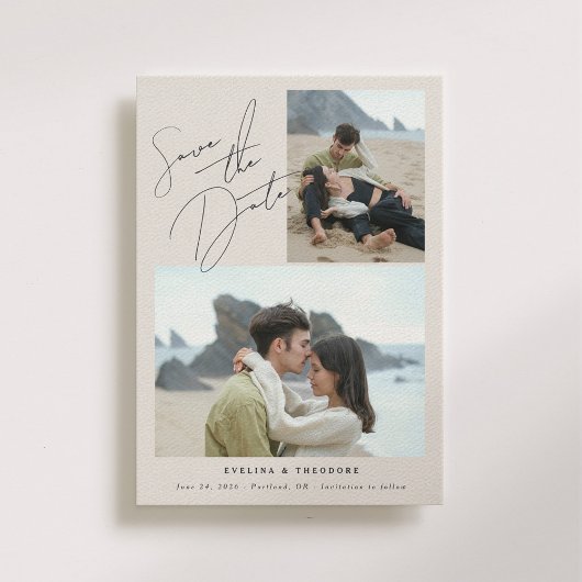 Parker Zwei-Foto-Hochzeit sparen das Datum Save The Date