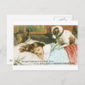 Parkers Ginger Tonic Sleeping Girl with Dog Postkarte (Vorne/Hinten)