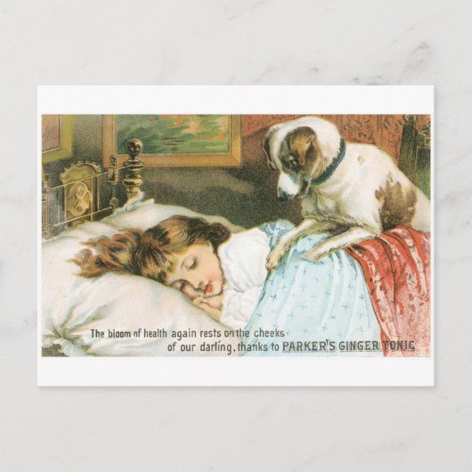 Parkers Ginger Tonic Sleeping Girl with Dog Postkarte (Vorderseite)