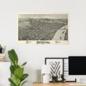 Parkersburg W. Virginia 1899 Antik Panoramablick K Poster (Heimbüro)