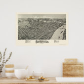 Parkersburg, WV Panoramakarte - 1899 Poster (Küche)