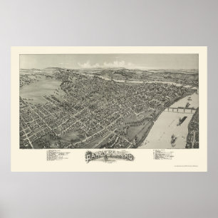 Parkersburg, WV panoramische Karte - 1899 Poster