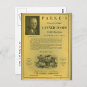 Parke's Canned Foods Postkarte (Vorne/Hinten)