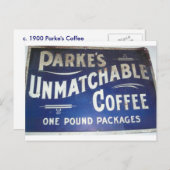 Parke's Coffee Sign Postkarte (Vorne/Hinten)