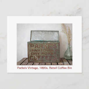 Parkes Vintager Kaffee-Papierkorb der 1890er Jahre Postkarte