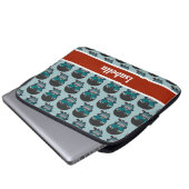 Parkett mit grüner Wange / Türkis Laptopschutzhülle (Vorne Knopf)