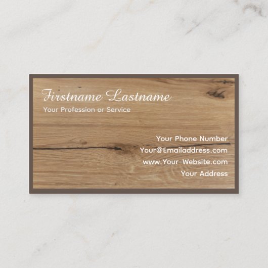 Parkettboden aus Bio, 100% Naturholz Visitenkarte (Rückseite)