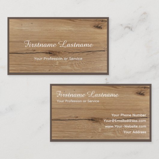 Parkettboden aus Bio, 100% Naturholz Visitenkarte (Vorne/Hinten)