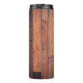 Parkettmuster aus Holz Thermosbecher (Rückseite)