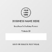 Parkgenehmigungsfahrzeug-ID für benutzerdefinierte Fensteraufkleber (Blatt)