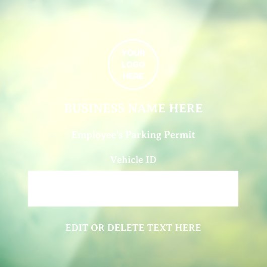 Parkgenehmigungsfahrzeug-ID für benutzerdefinierte Fensteraufkleber (Blatt 3)