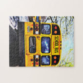 Parkhaus-Schulbusse im Frühjahr Puzzle (Horizontal)