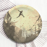 Parkhotel Delta Wellbeing Resort Pappteller<br><div class="desc">Der Eindruck eines modernen Künstlers,  in einer urbanen Hinterstraße in Sepia-Tönen Parkour zu praktizieren.</div>