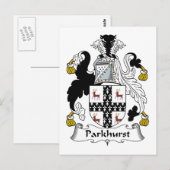 Parkhurst-Familienwappen Postkarte (Vorne/Hinten)