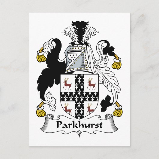Parkhurst-Familienwappen Postkarte (Vorderseite)
