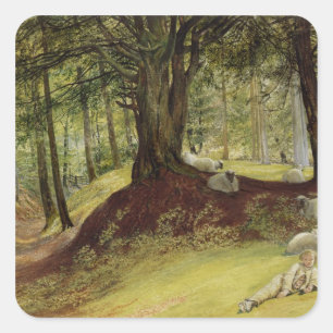 Parkhurst Holz, Abinger, Surrey Quadratischer Aufkleber