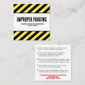 Parking Incorrectly Complaint Card, Funny Bad Park Quadratische Visitenkarte (Vorne/Hinten)