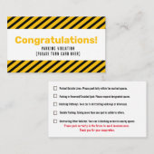 Parking Incorrectly complaint card Visitenkarte (Vorne/Hinten)