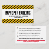 Parking Incorrectly complaint card Visitenkarte (Vorne/Hinten)