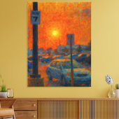 Parking Lot Impressionist AI Art Leinwanddruck (Insitu (Wohnzimmer))