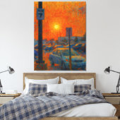 Parking Lot Impressionist AI Art Leinwanddruck (Insitu (Schlafzimmer))
