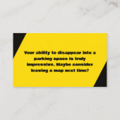 Parking Ninja Award Telefonnummerkarte (Rückseite)