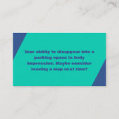 Parking Ninja Award Visitenkarte (Rückseite)