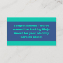 Parking Ninja Award Visitenkarte