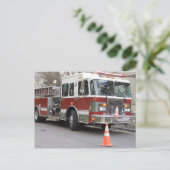 Parking Red Fire Motor Postkarte (Stehend Vorderseite)