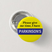 Parkinson-Bewusstseinsabzeichen Button (Vorne & Hinten)