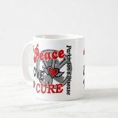 Parkinson der FriedensLiebe-Heilungs-2 Krankheit Kaffeetasse (Vorderseite Links)
