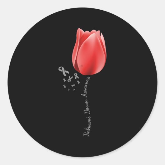Parkinson Disease Awareness Tulip April Month Pret Runder Aufkleber (Vorderseite)