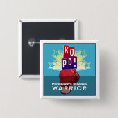 Parkinson KO Warrior sq Button (Vorne & Hinten)
