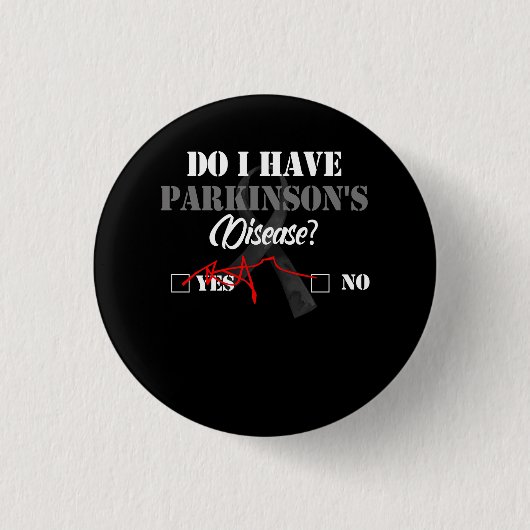 Parkinson-Krankheit Bewusstsein Ja Keine Warriorüb Button (Vorderseite)
