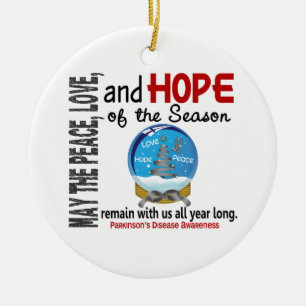 Parkinson-Krankheits-Weihnachten3 SnowGlobe Keramik Ornament