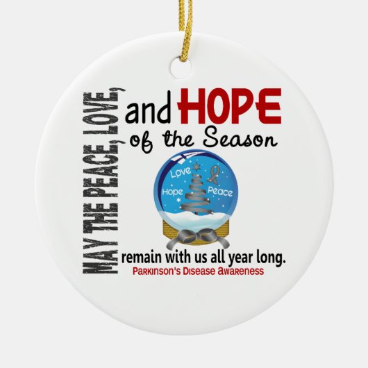 Parkinson-Krankheits-Weihnachten3 SnowGlobe Keramik Ornament (Vorne)